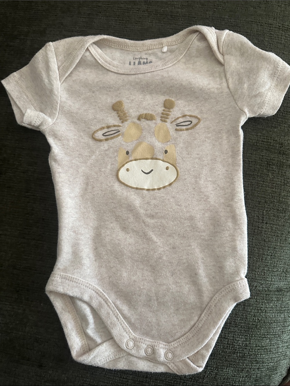 Baby One-Piece Bodysuit with Giraffe Graphic - Neutral